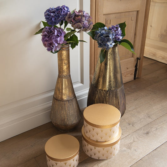 Clayre & Eef Rund Kobber Metal Vase Ø28xH59 cm