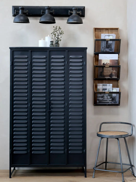 Chic Antuque - Factory Lampe m. 3 spot antique sort H30xL85xB19