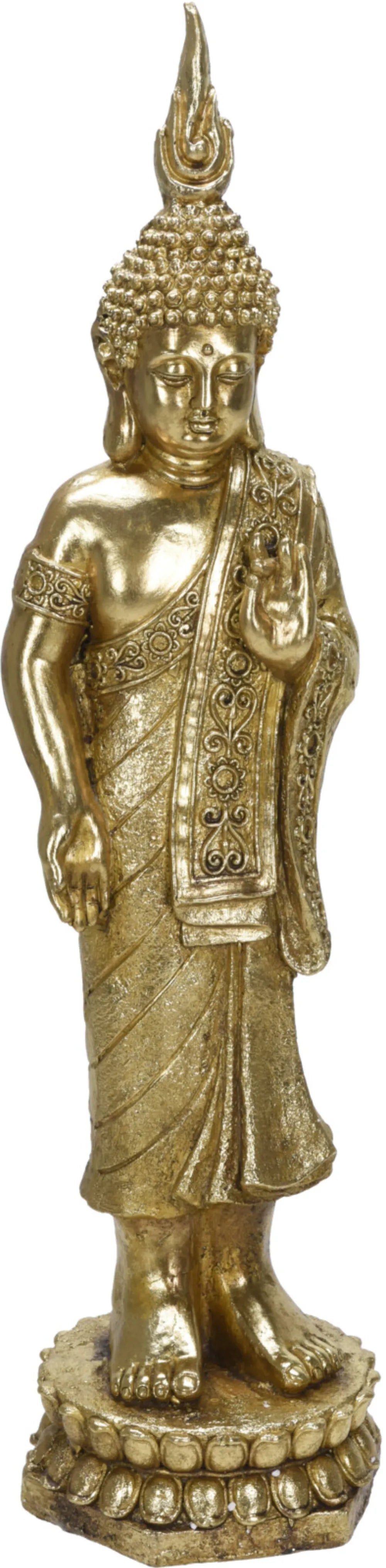 Imponerende 87 cm Guld Buddha Statue - Elegant Dekoration
