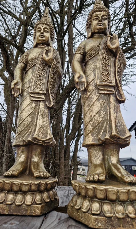 Imponerende 87 cm Guld Buddha Statue - Elegant Dekoration