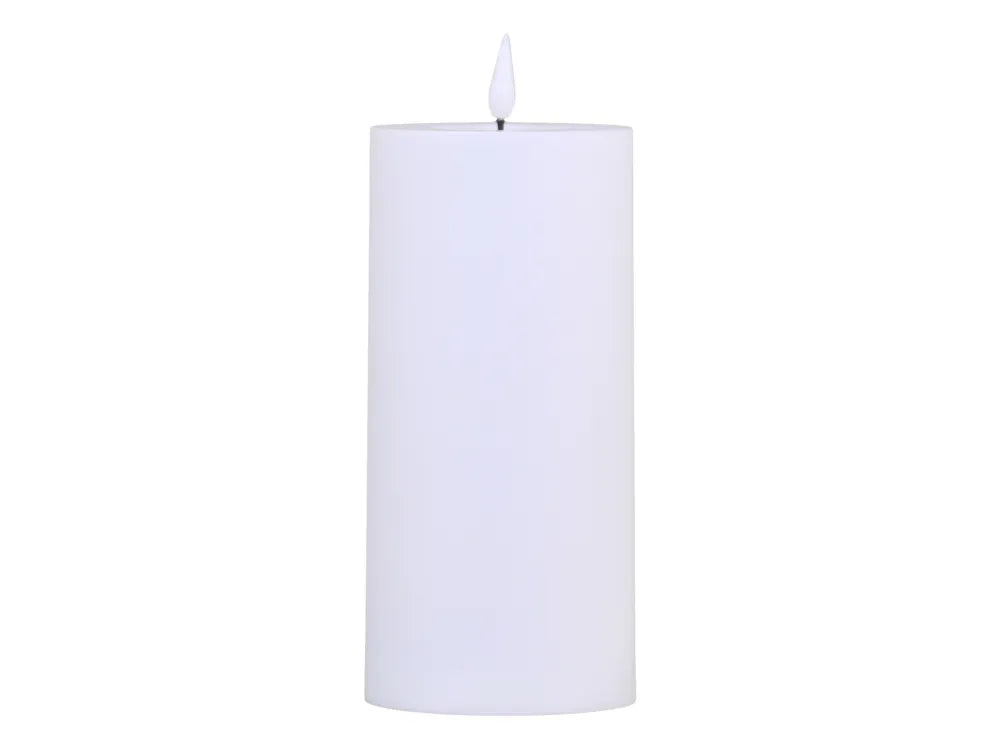 Chic Antique - Bloklys LED til udendørs inkl. batteri H35/Ø10 cm hvid