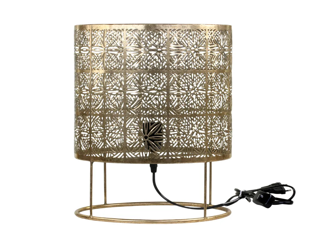 Chic Antique - Lampe m. mønster, antique messing
