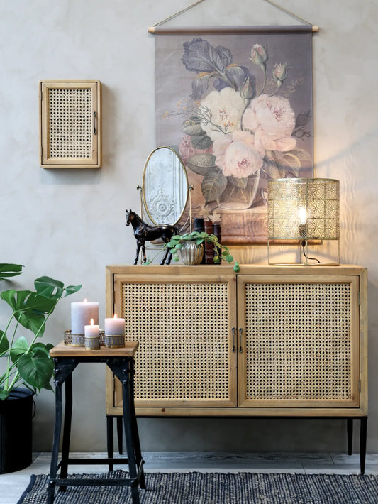 Chic Antique - Lampe m. mønster, antique messing