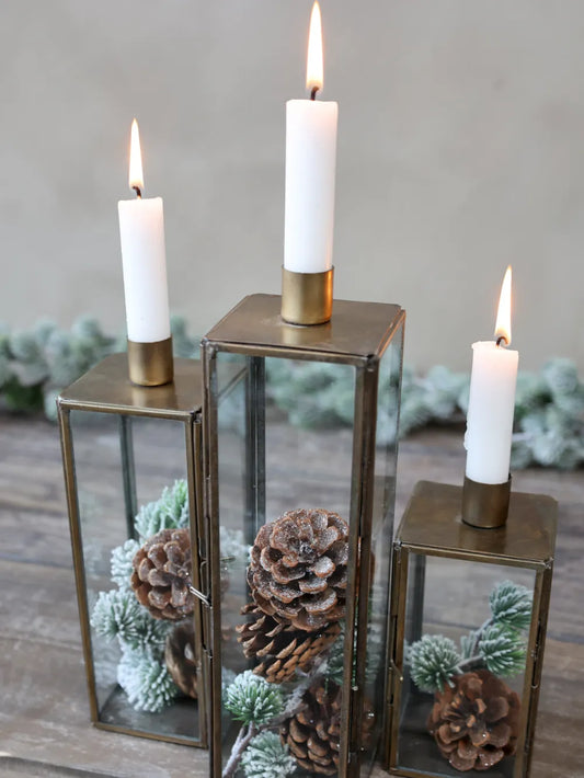 Chic Antique - Lysestage antique messing H22