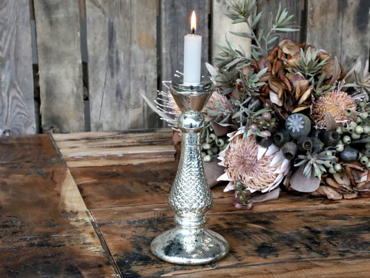 Chic Antique - Lysestage Antique Sølv H22.5