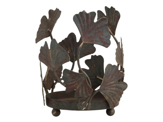 Chic Antique - Lysestage m. blad dekor, H14