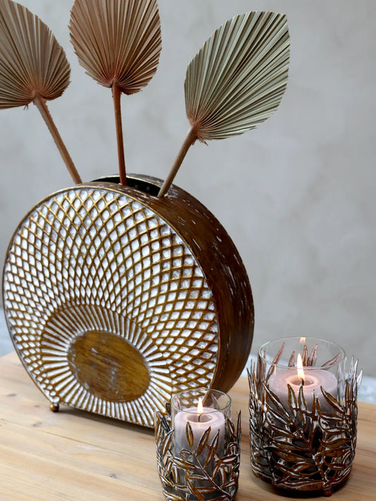 Chic Antique - Vire Fyrfadsstage m. blad dekor