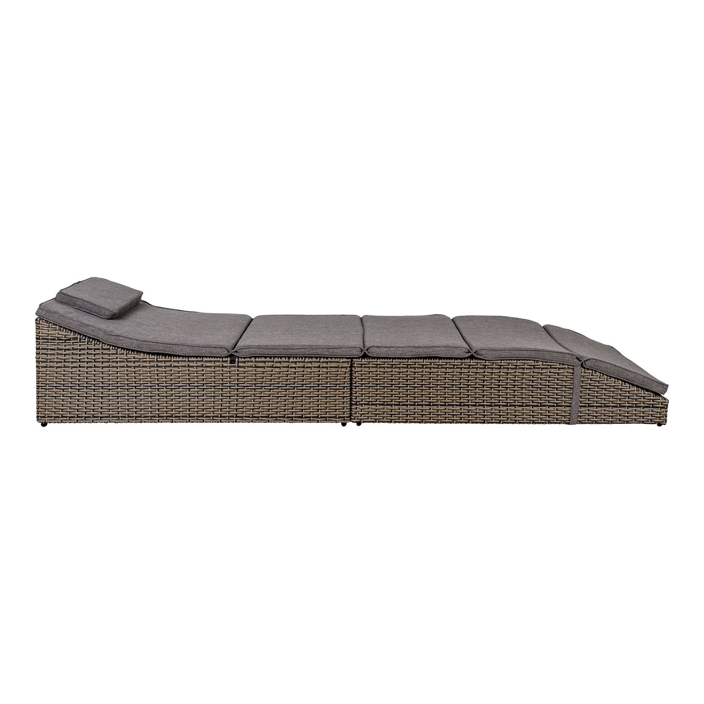 House Nordic - Split Solseng, polyrattan/polyester, kubu grå, inkl. hynde