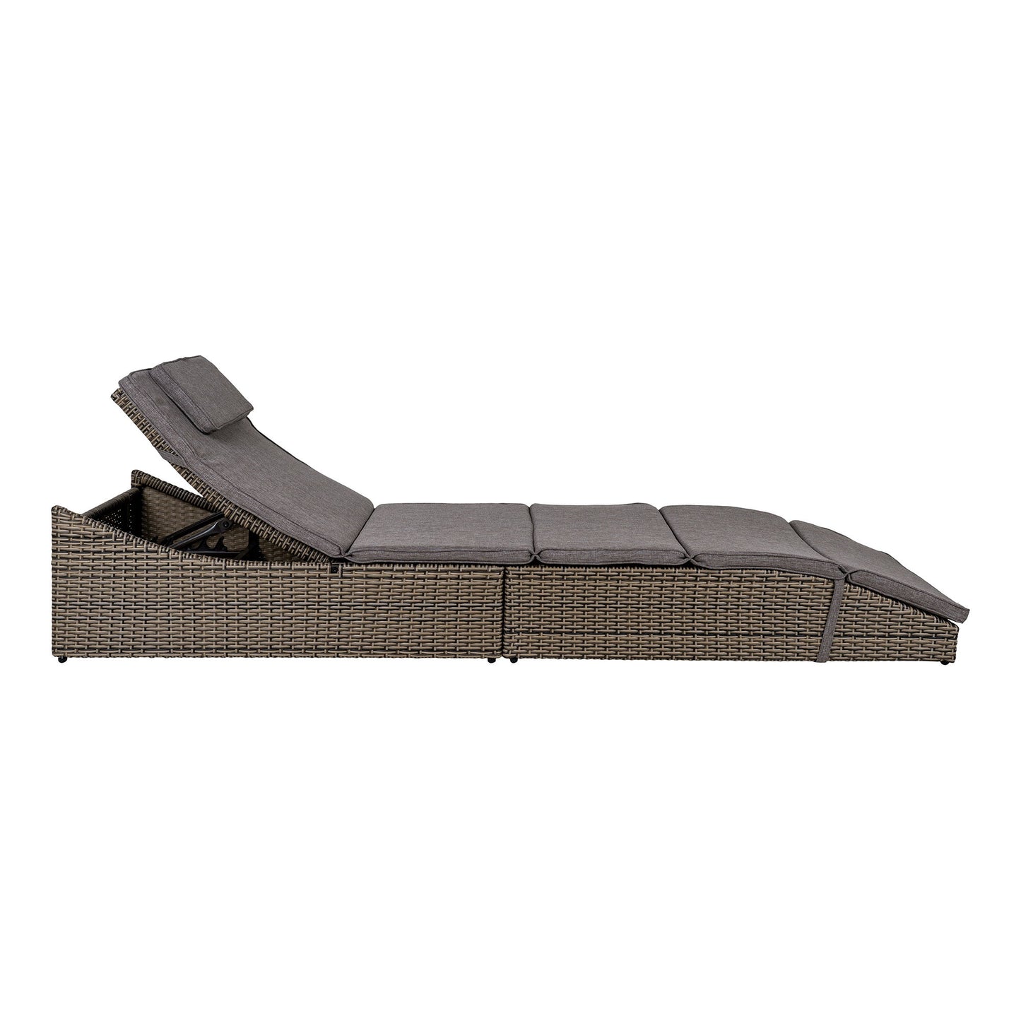 House Nordic - Split Solseng, polyrattan/polyester, kubu grå, inkl. hynde