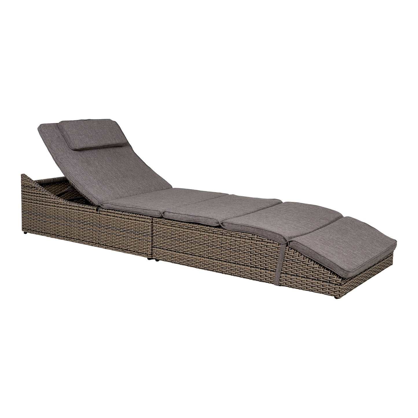 House Nordic - Split Solseng, polyrattan/polyester, kubu grå, inkl. hynde