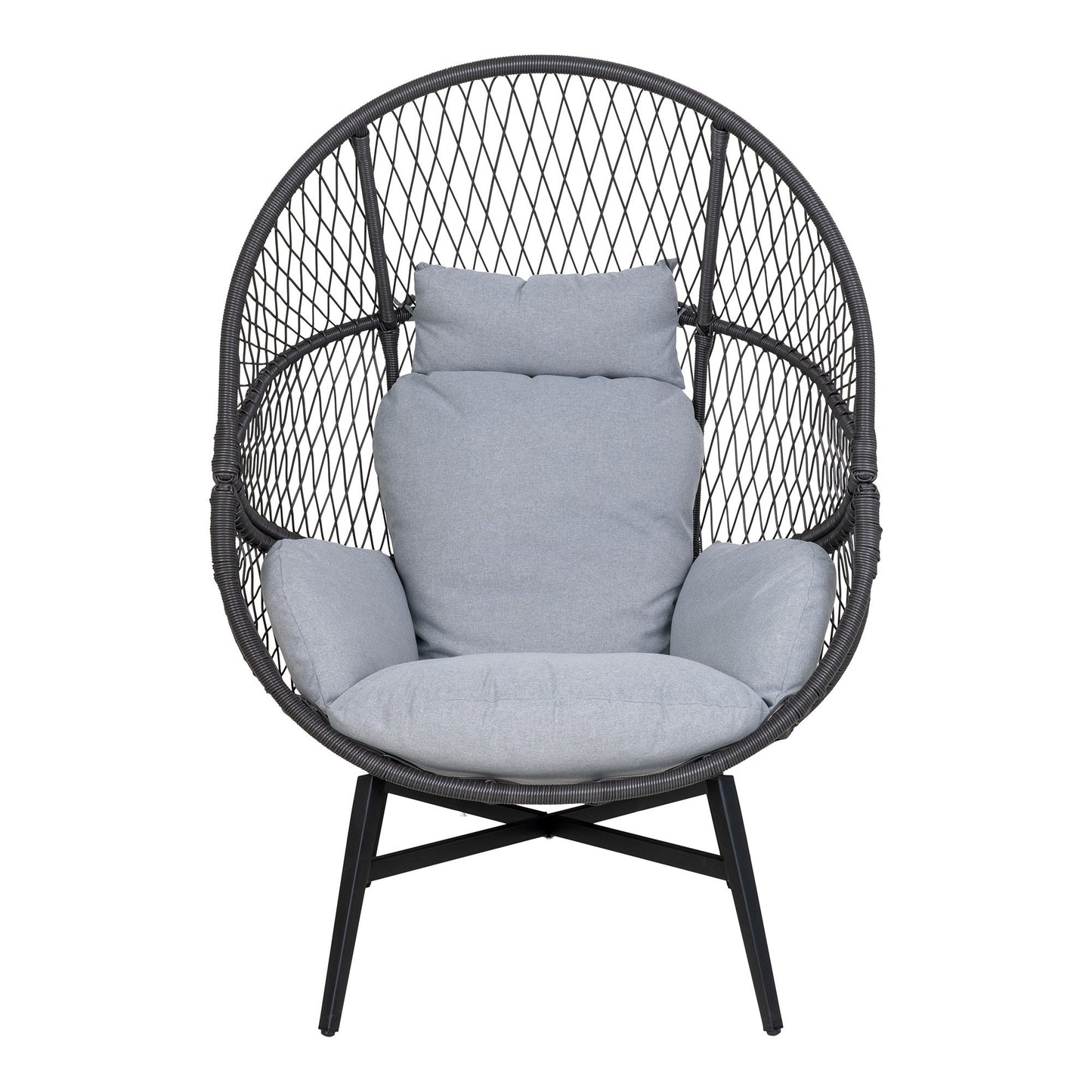 House Nordic - Rosario Loungestol, polyrattan, sort, inkl. hynder