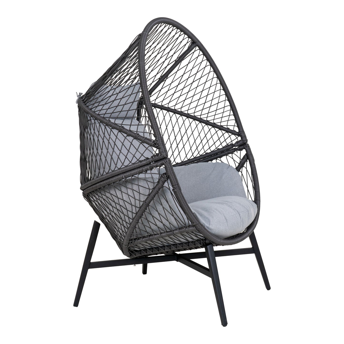 House Nordic - Rosario Loungestol, polyrattan, sort, inkl. hynder
