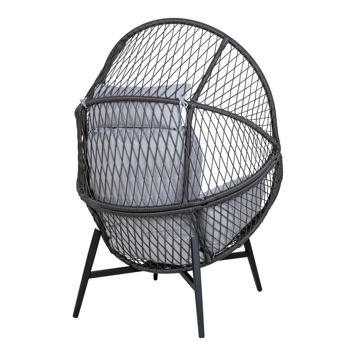 House Nordic - Rosario Loungestol, polyrattan, sort, inkl. hynder