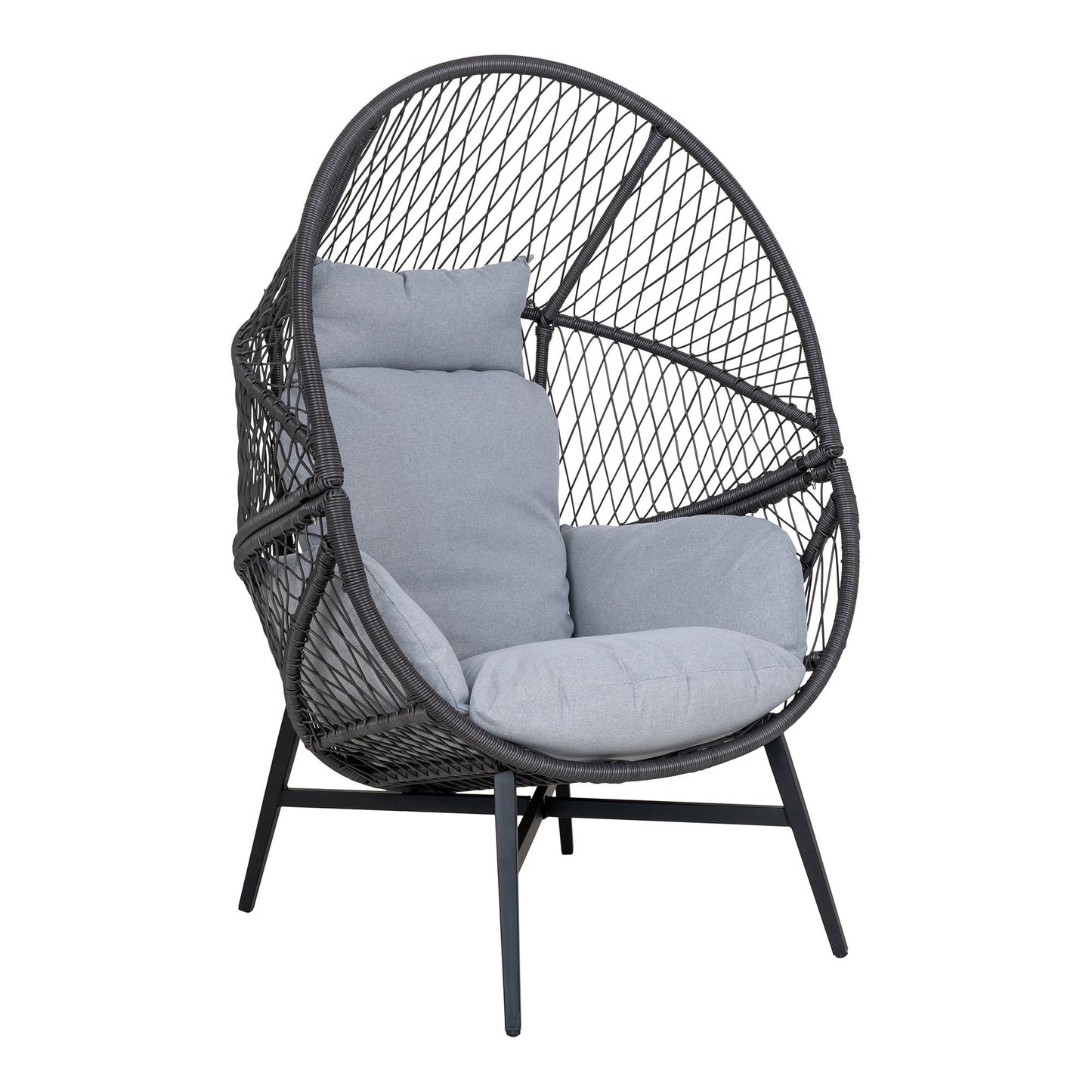 House Nordic - Rosario Loungestol, polyrattan, sort, inkl. hynder