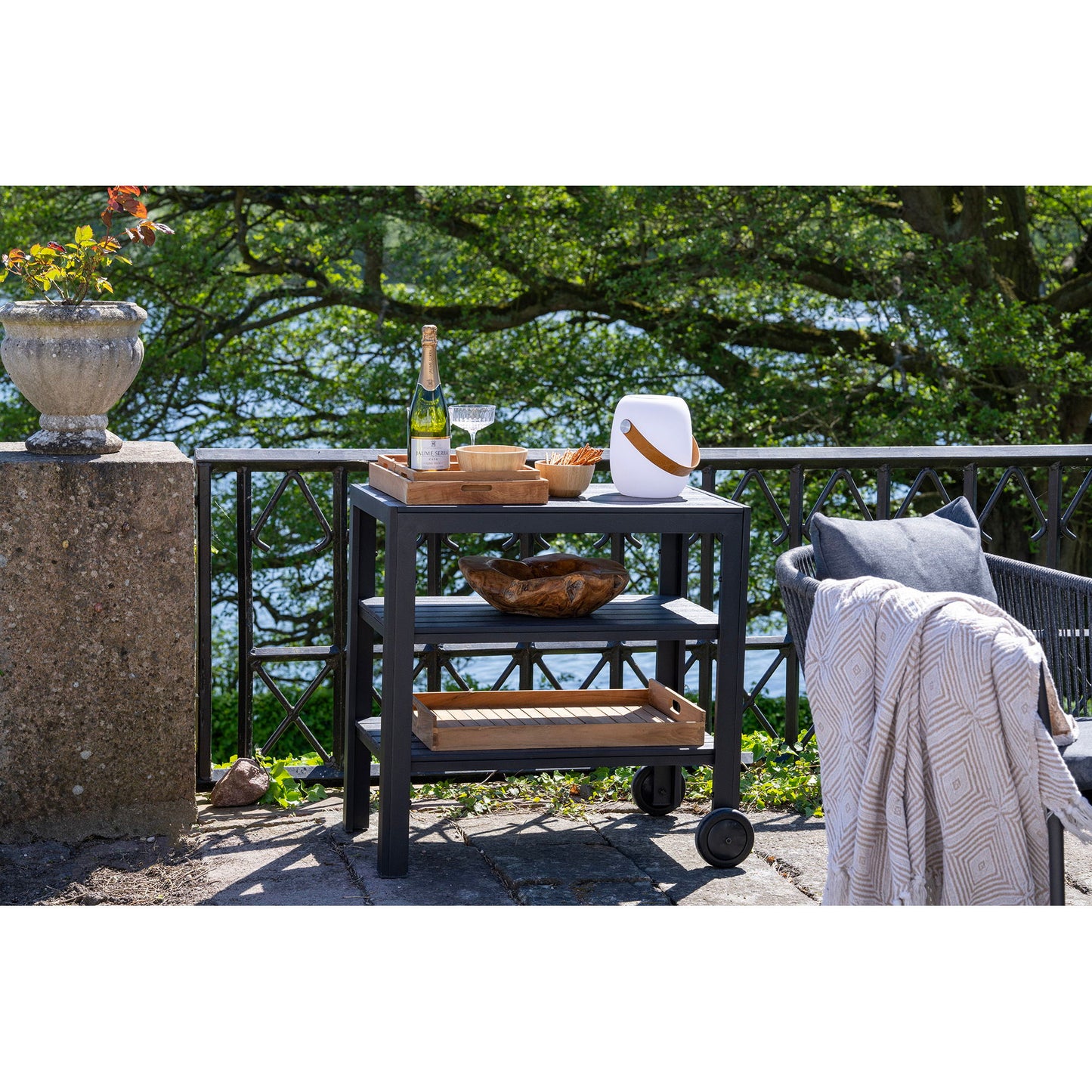 House Nordic - Taormina Serveringsvogn, aluminium/nonwood, sort, 3 hylder