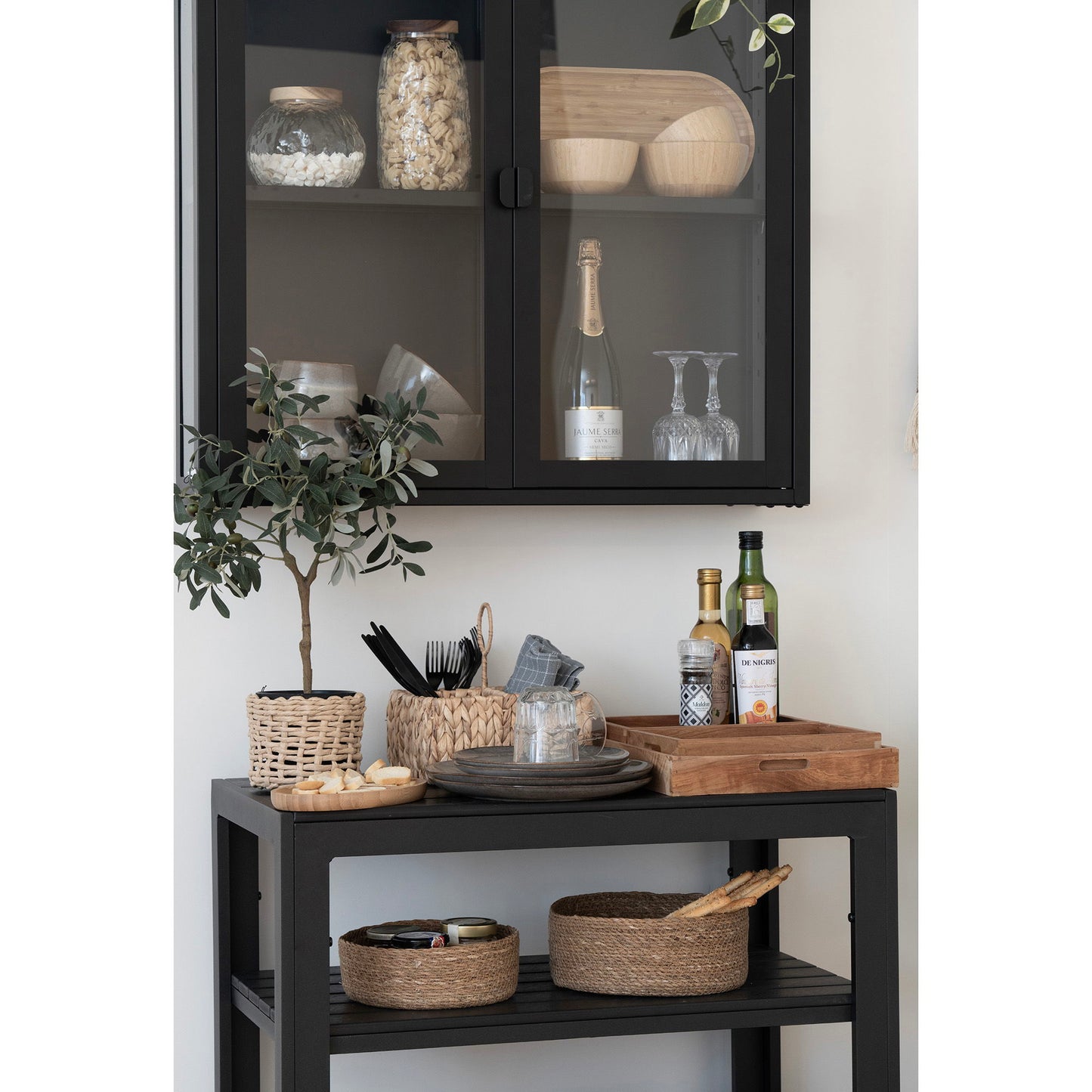 House Nordic - Taormina Serveringsvogn, aluminium/nonwood, sort, 3 hylder