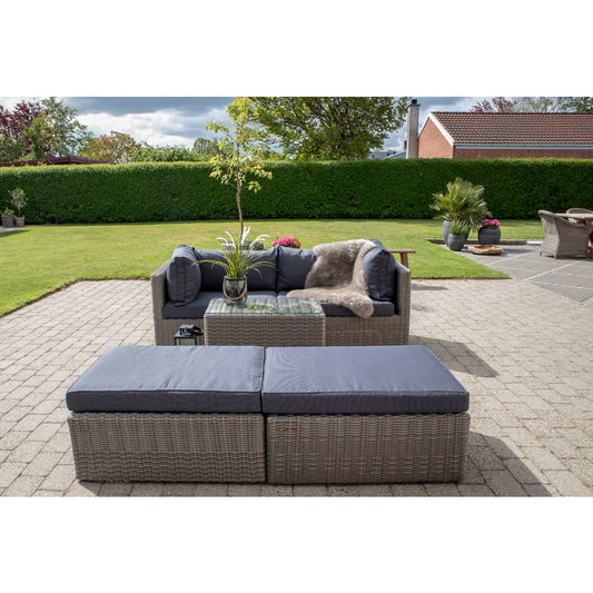 House Nordic - Rossi Loungesæt i polyrattan, kubu grå