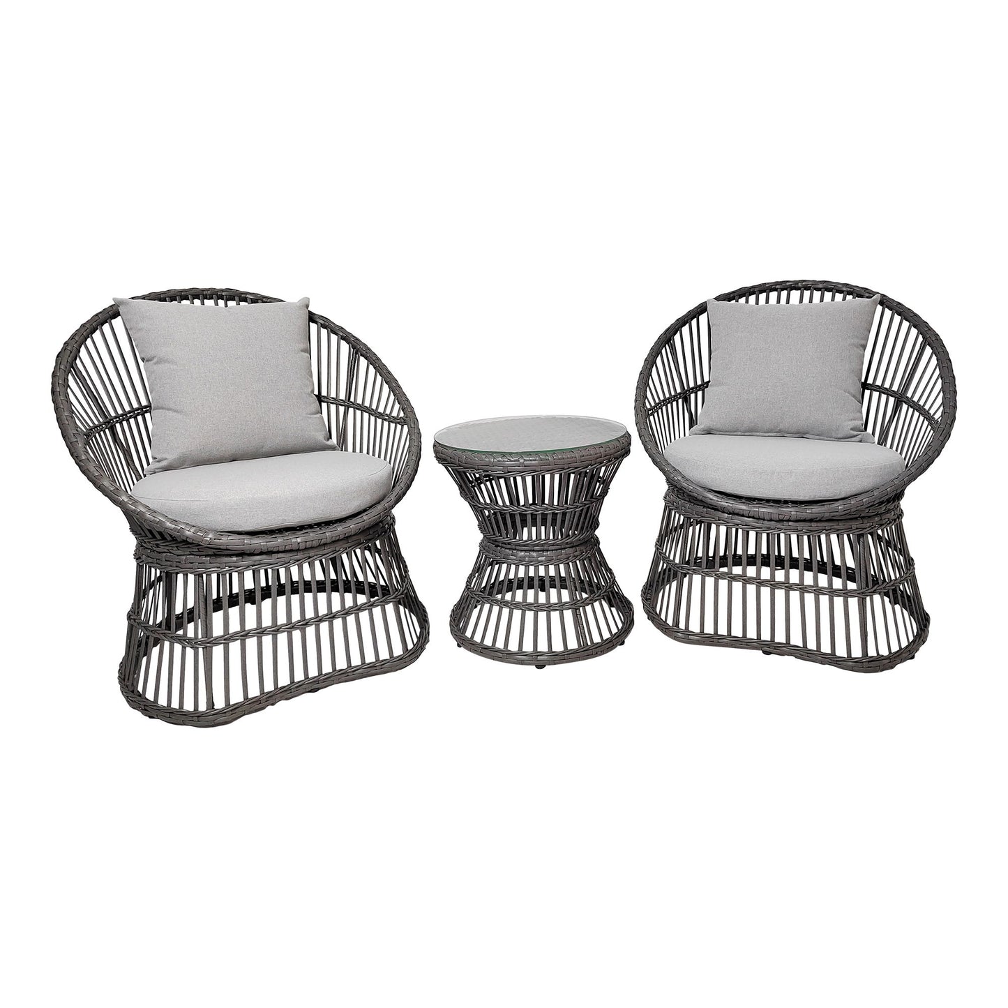 House Nordic - Natal Loungesæt, polyrattan, grå, inkl. hynder