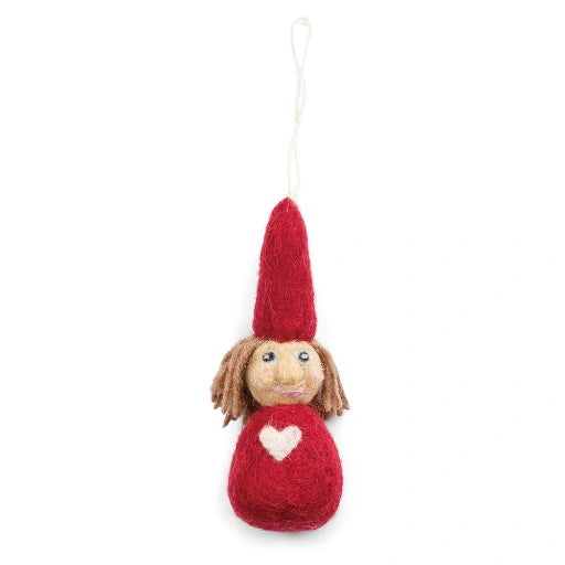 Nisse ornament, rød, Rebecca