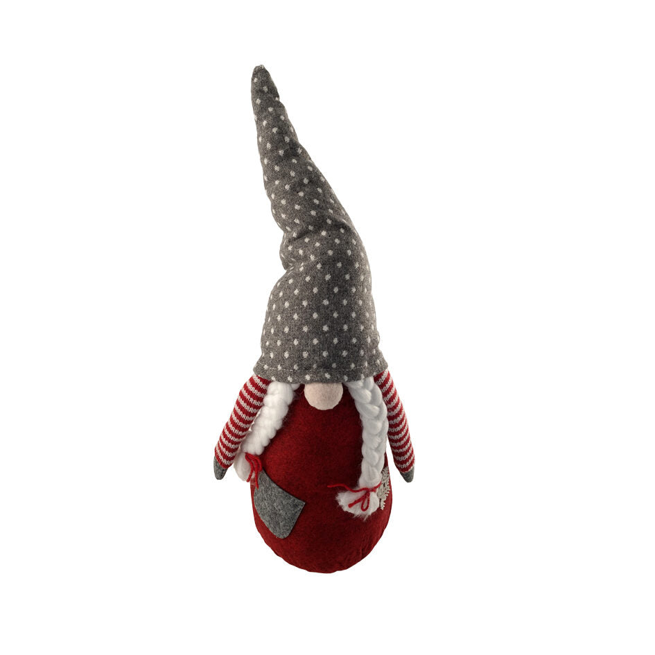 Godtbergsen - Nissemor m/ grå hue og fletninger 50 cm