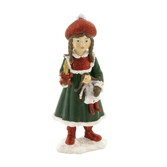 Godtbergsen Pige med Lys og Dukke Figur H19 cm