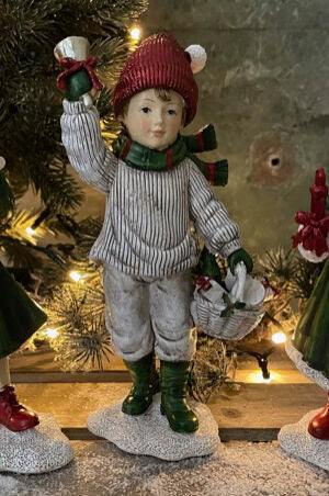 Godtbergsen Dreng med Klokke og Gaver Figur H12,5 cm