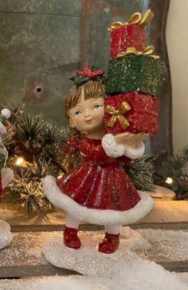 Godtbergsen - Pige med julegaver H12cm