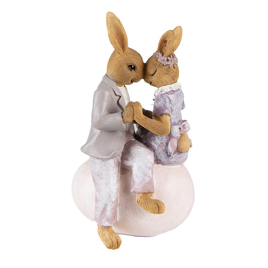 Clayre & Eef - Statue kaninpar på et æg