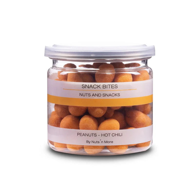 Peanuts snacks - Hot chili coated, lille alu-glas