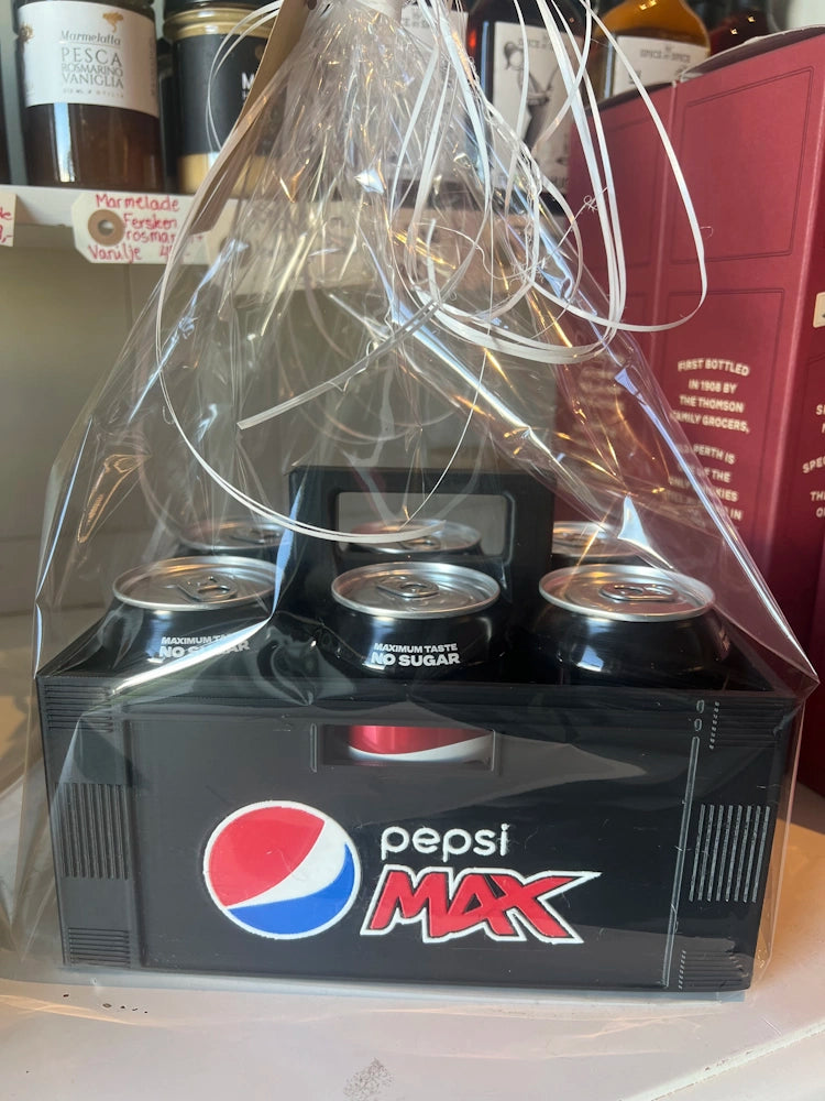Kasse med Pepsi MAX – Plads til 6 dåser