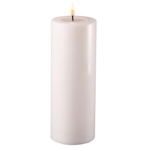 DeluxeHomeArt Hvid REAL FLAME Bloklys Ø7,5xH20cm