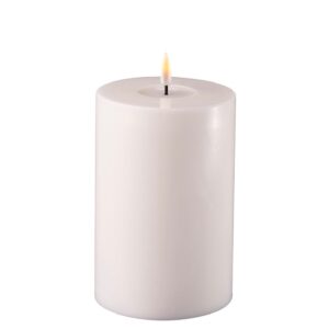Deluxe HomeArt Hvid REAL FLAME Bloklys Ø10xH15cm