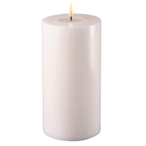 DeluxeHomeArt Hvid REAL FLAME Bloklys Ø10xH20cm