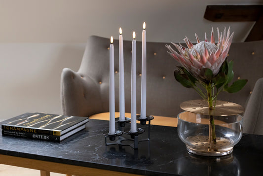 Cozzy Stagelys Sæt 4 stk, Ø2,2xH38 cm, Fjernbetjening, 3D-Flamme