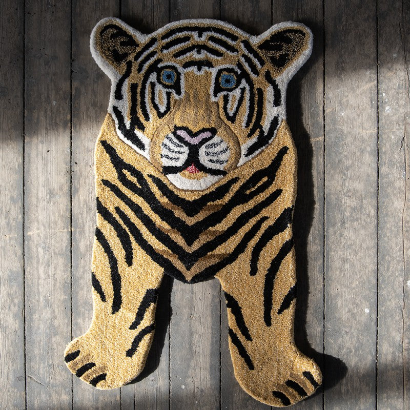 Clayre & Eef - Tæppe Tiger Brun uld tæppe