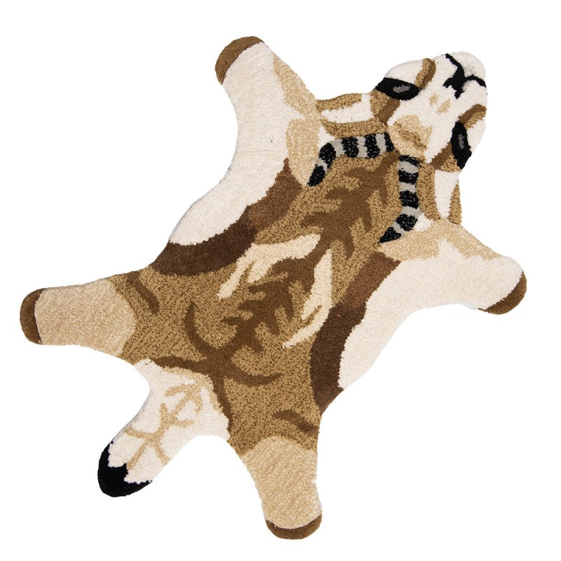 Clayre & Eef - Tæppe ged, Brun beige, uld Tæppe