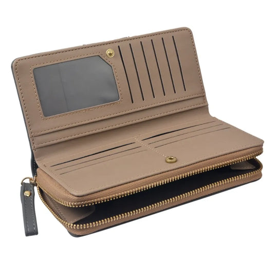 Clayre & Eef Grå Læderlook Håndtaske 19x10x3 cm