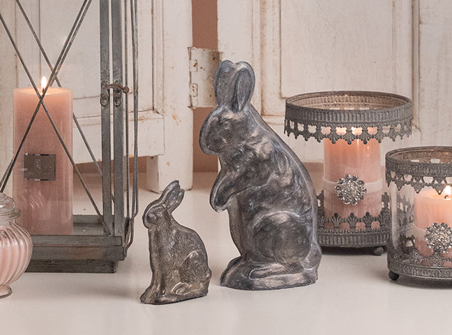La Vida - Kunstig Sølv kanin, stor