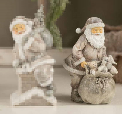 La Vida - Santa Claus w/gifts grey/white