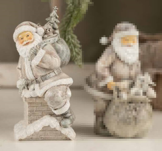 La Vida - Julemand m/gaver på skorsten grå/hvid
