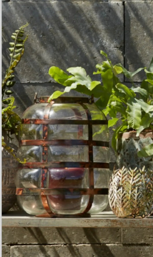 Speedtsberg Vase i Tråd & Glas, Antique Kobber, Ø23x28 cm