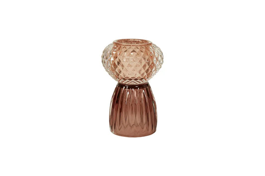 Speedtsberg Fyrfadsstage, Rombe Glas, Ø9x14cm