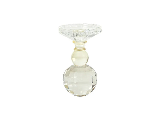 Speedtsberg Noa Lysestage Krystal, Ø7x17 cm - Grå/Gul/Klar