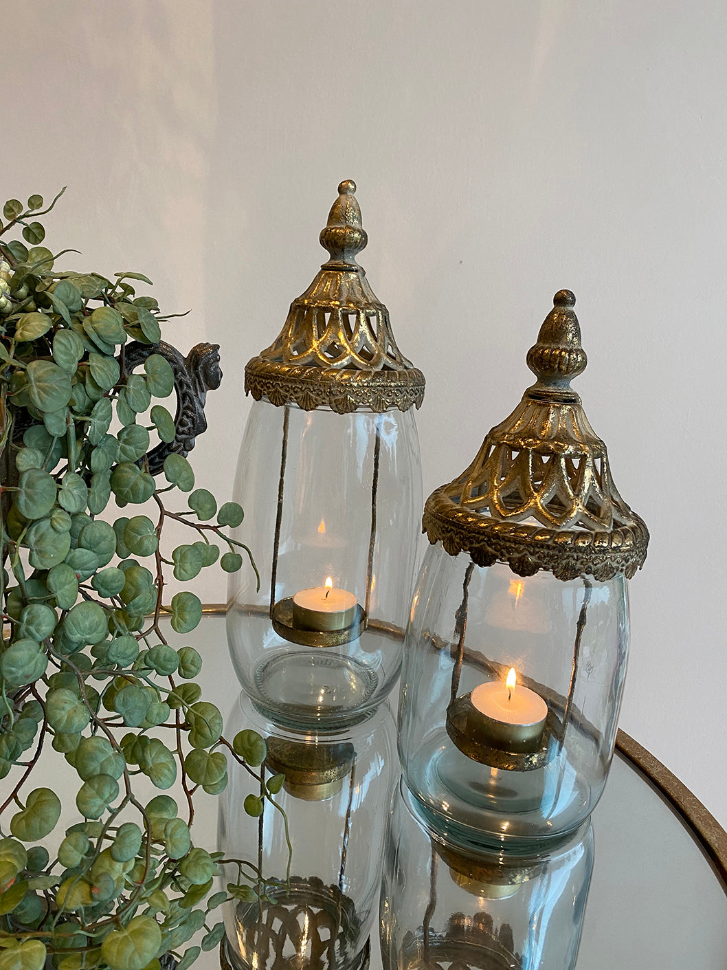 Metal lantern, antique look
