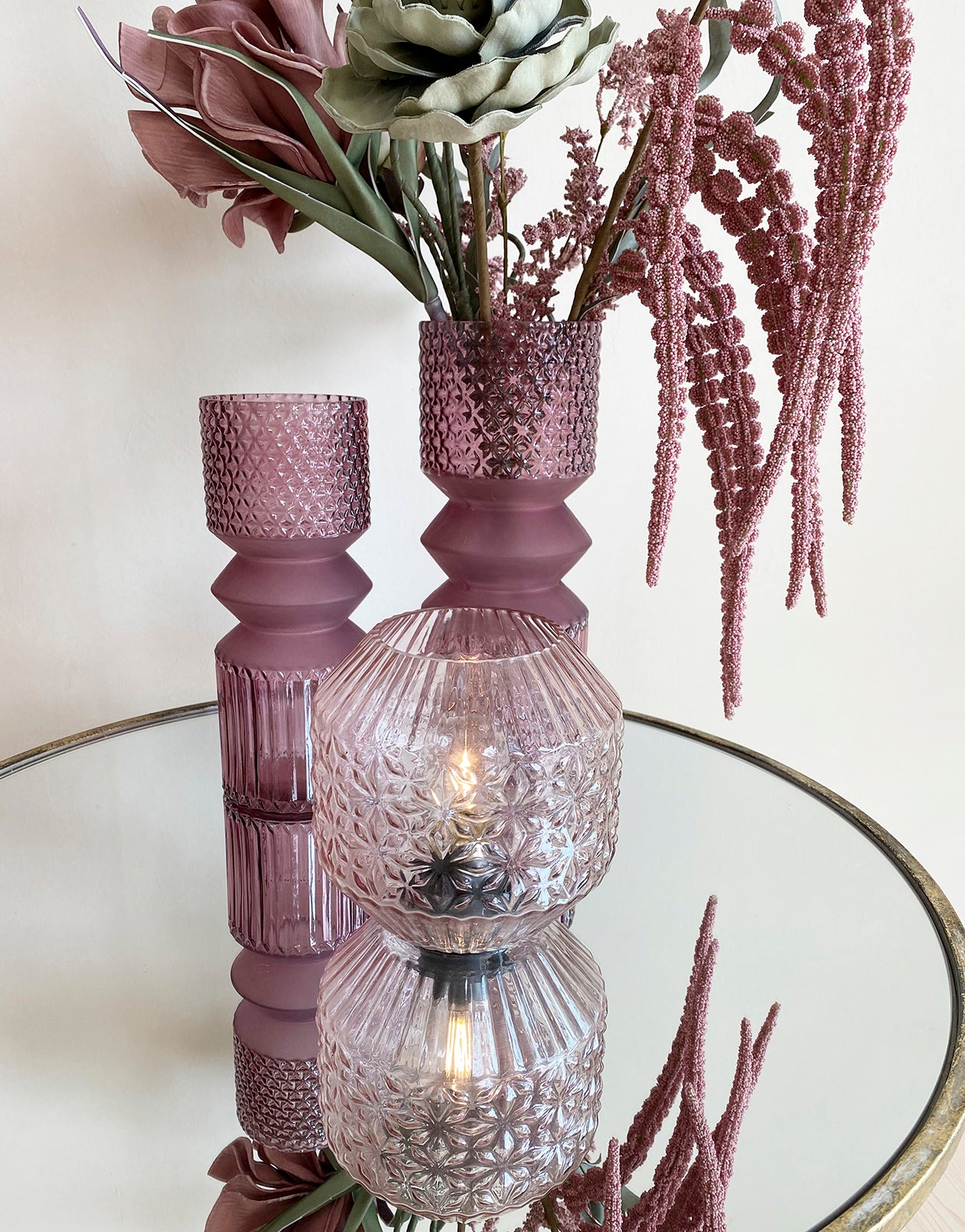 La Vida - Evie, glass vase, pink - small