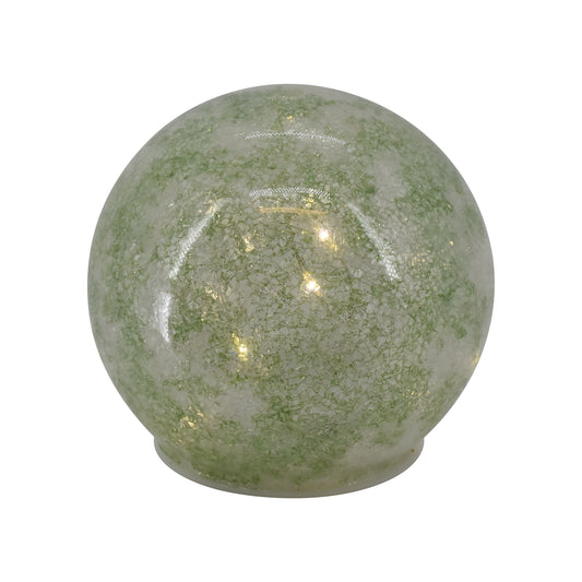 La Vida Glaskugle med LED og 6-Timers Timer, Grøn, Ø12 cm