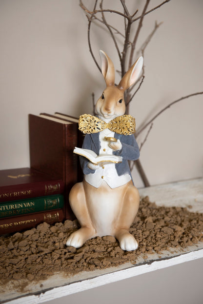 Clayre &amp; Eef - Statue rabbit with book