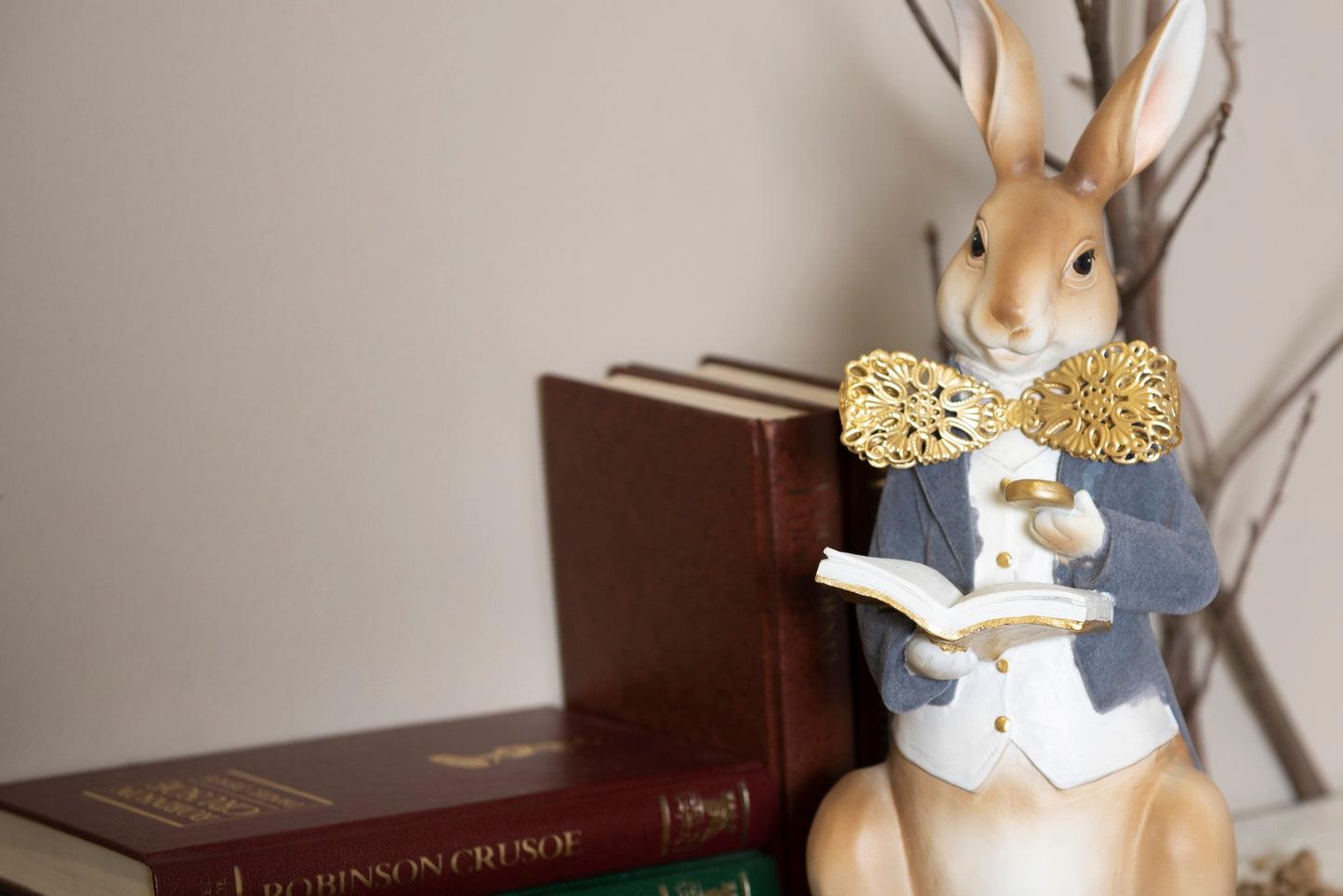 Clayre & Eef - Statue kanin med bog