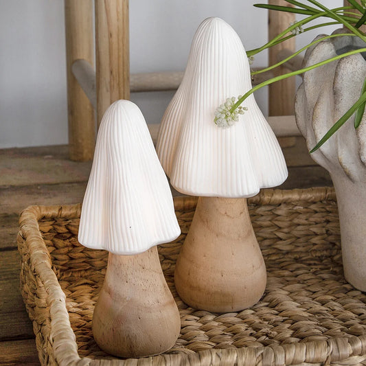 LED lampe mushroom, lys træfod, stor