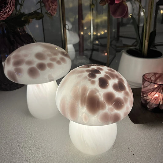 La Vida -Mushroom glaslampe LED, stor, Lavendel